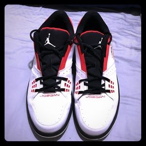 Jordan 1 Flight Low - White/Black-Challenge Red